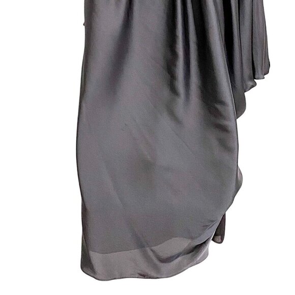 NWT Aidan Aidan Mattox Asymmetric Batwing Dress, Size 4, Gray - Picture 11 of 13